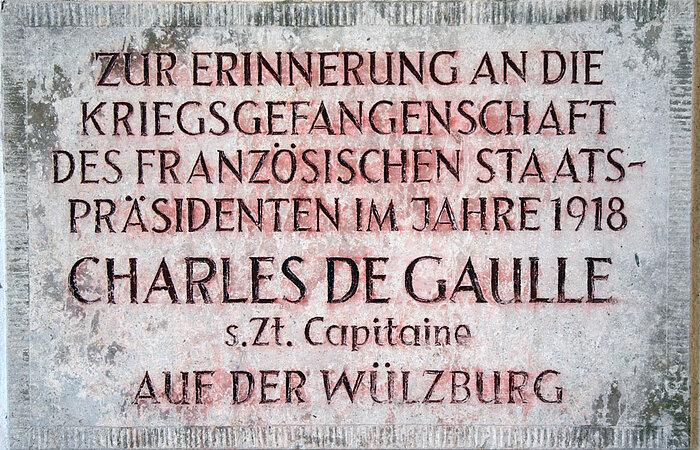 Wülzburg Gedenktafel Charles de Gaulle