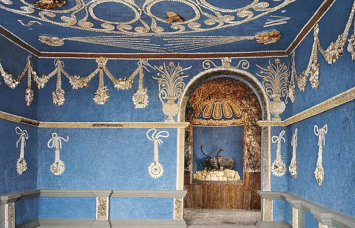 Schloß Neuburg an der Donau, Grottenanlage, Raum der Tierkreiszeichen (5) und Grotte des Hirschen (3) (Wiederherstellung 1986-1990)