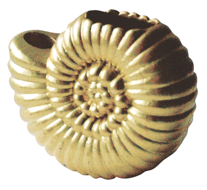 Vase aus Messingguss Ammonit