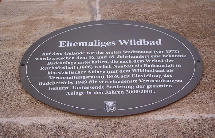 Wildbadsaal Weißenburg Schild