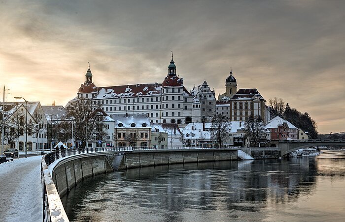 Residenzschloss Neuburg an der Donau im Winter