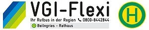 Haltestellenschild des Rufbusses VGI-Flexi