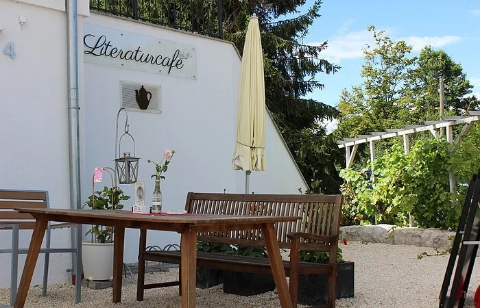 Terrasse im Literaturcafé Lindle