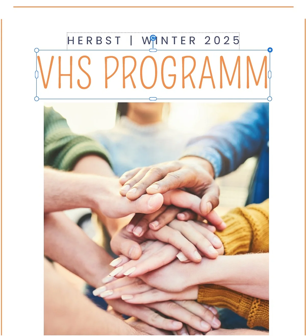 VHS Programm Viele Hände die sich halten