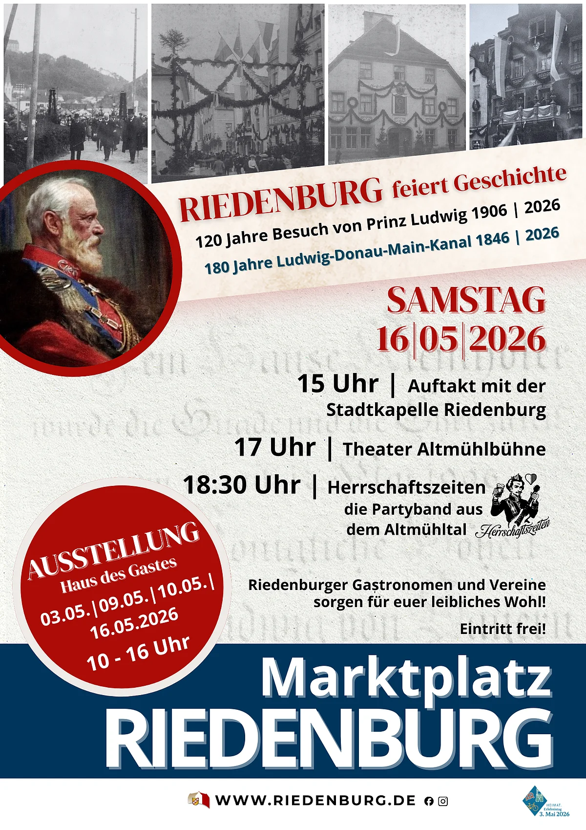 Plakat mit Werbung zur Veranstaltung Riedenburg feiert