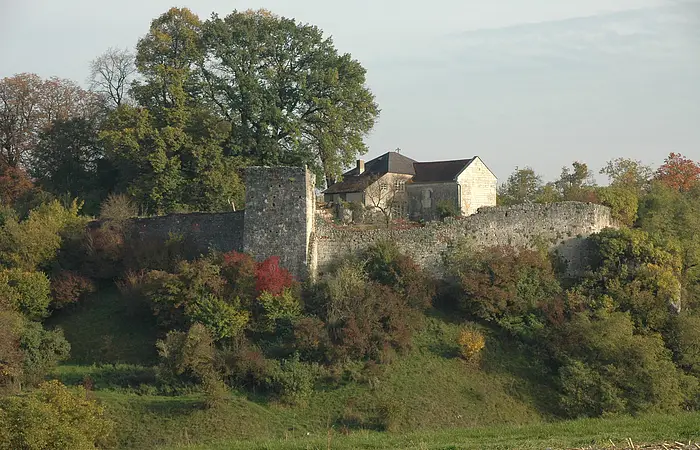 Gesamtansicht auf die Burgruine Graisbach