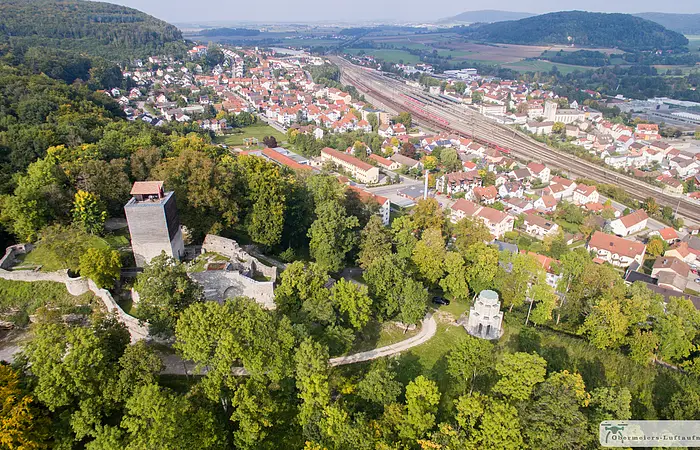 Burganlage aus der Vogelperspektive