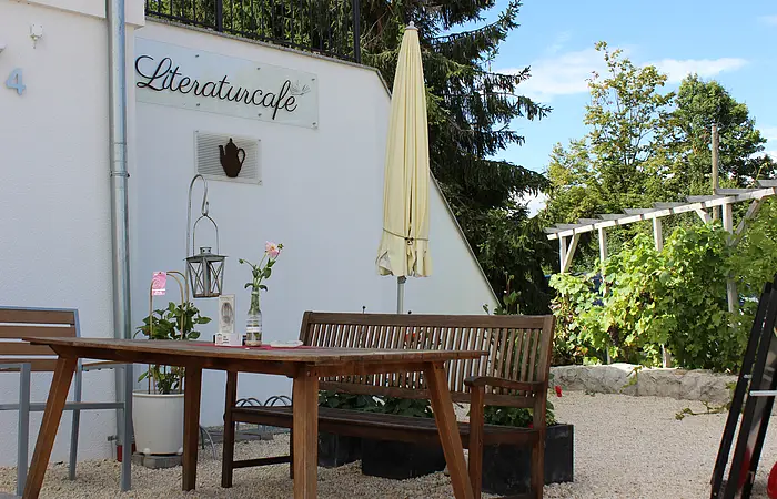 Terrasse im Literaturcafé Lindle
