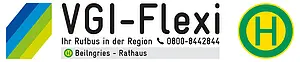 Haltestellenschild des Rufbusses VGI-Flexi