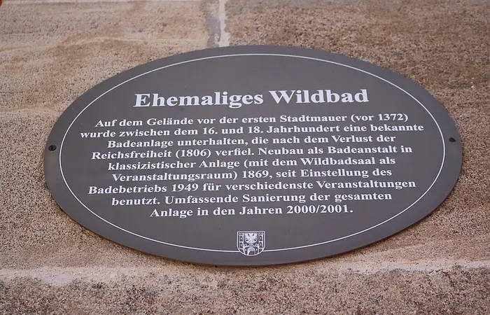 Wildbadsaal Weißenburg Schild