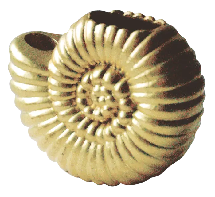 Vase aus Messingguss Ammonit Ammonitvase oder -kerzenhalter