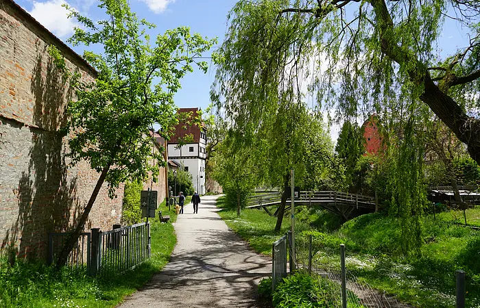 Donauwörth - Vom Heilig Kreuz Garten zur Altstadinsel Ried an der alten Stadtmauer entlang - Onkel-Ludwig-Anlage