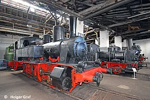 Blick in den Lokschuppen des Nördlinger Bahnbetriebswerks