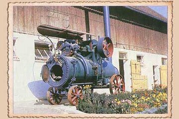 Dampfmaschine zum Dreschen von Getreide