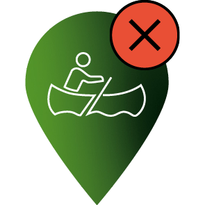 Logo "Beim Bootwandern verboten"